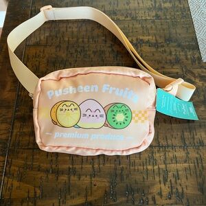 Pusheen Fruits Crossbody Bag in
Peach and Green